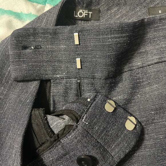 LOFT Dark Blue/ Denim Color Ankle Julie Pants - Picture 4 of 6